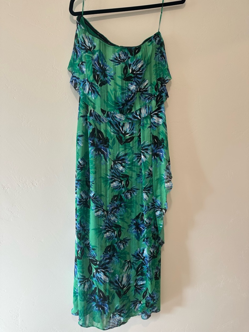 Banana Republic Green Floral Strapless Maxi Dress Size 2 - Picture 6 of 10